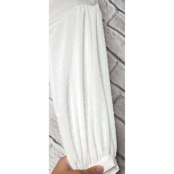 NEW Asos White Sheer Long-Sleeved Women's Blouse Size 8 - Picture 5 of 7